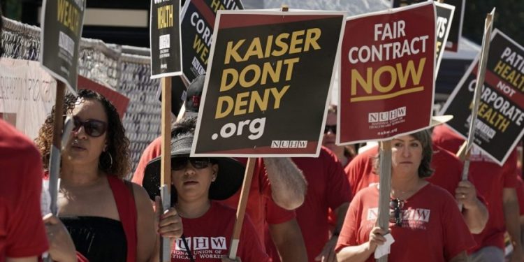 75,000 Kaiser workers go on strike in five states and DC